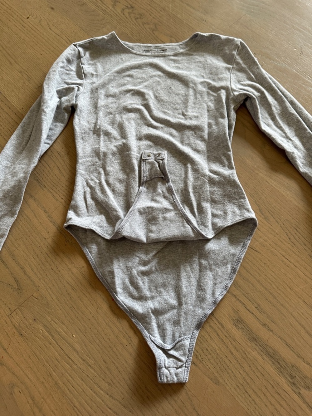 American Apparel Light Gray Long Sleeve Bodysuit - Picture 3 of 4